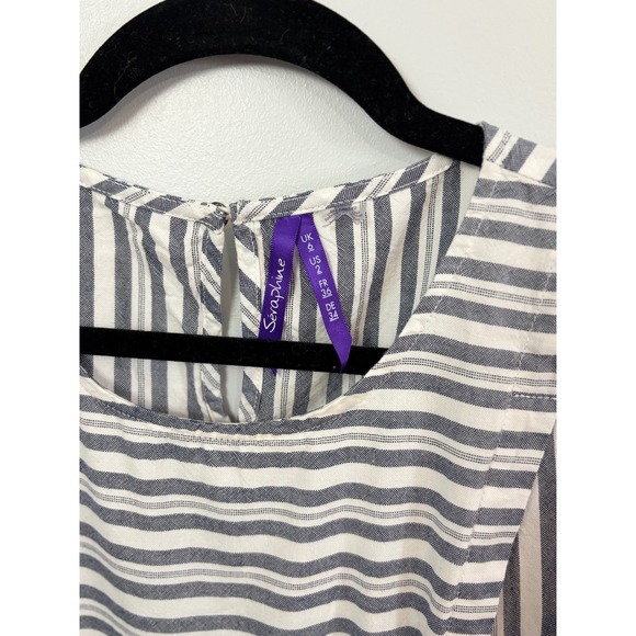 Seraphine Striped Peplum Top‎ Casual Blouse Sleeveless Women's Maternity - Picture 3 of 5